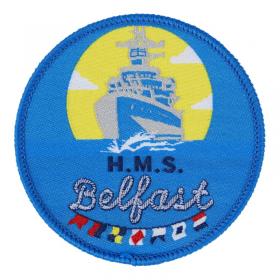 HMS Belfast patch badge flags stitch blue